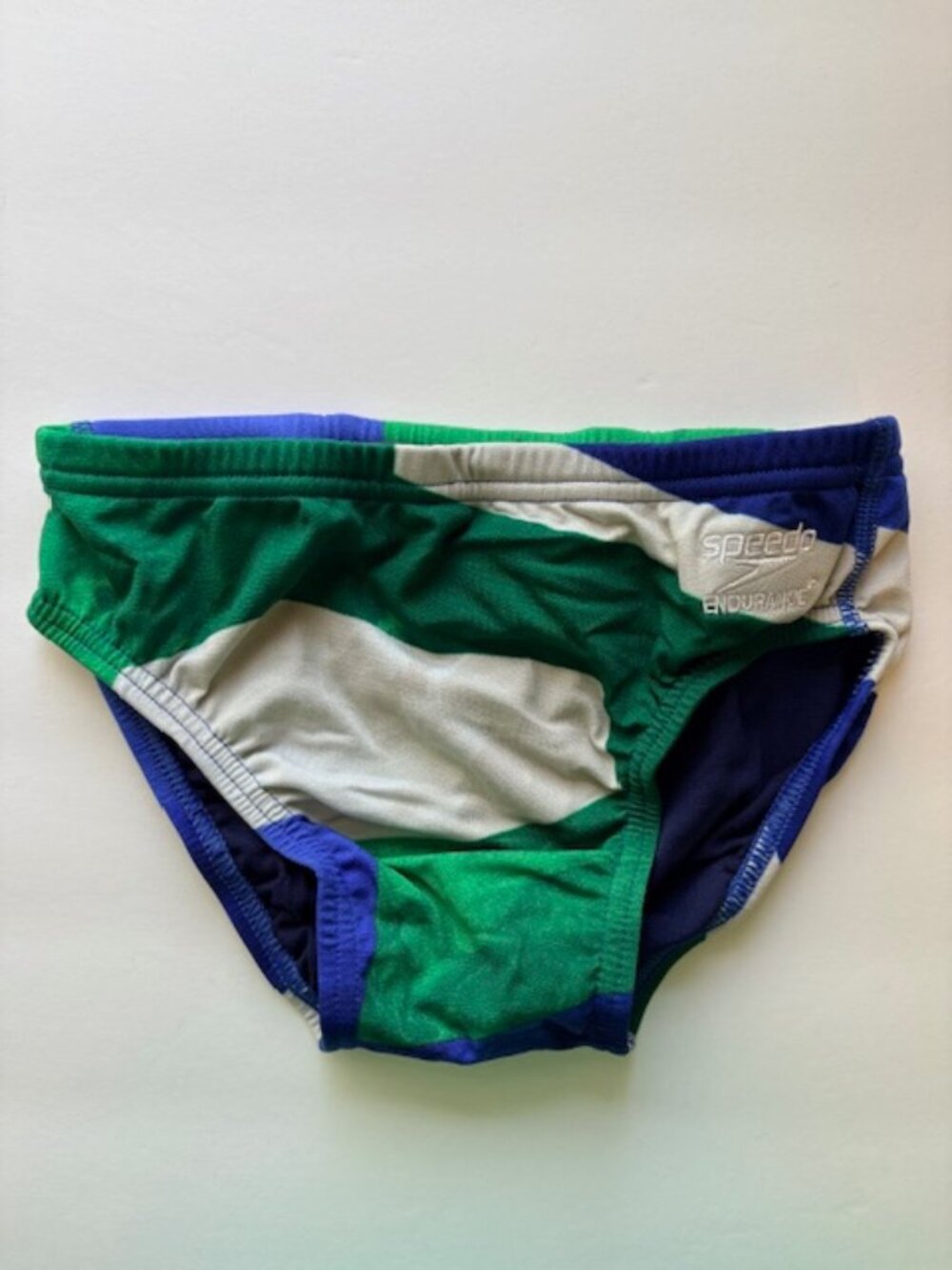 Speedo Glimmer Brief Youth Boys ML 26 Endurance+ Compete Swimwear Blue Green New